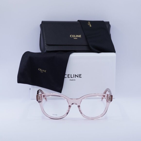 Celine CL50109I 072 Square Eyeglasses  - Shiny Light Pink 51mm - Picture 2 of 8